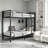 Metal Twin XL Over Twin XL Bunk Bed For Teens And Adults,Space-Saving/Noise Reduced/No Box Spring Needed, Black-350330011