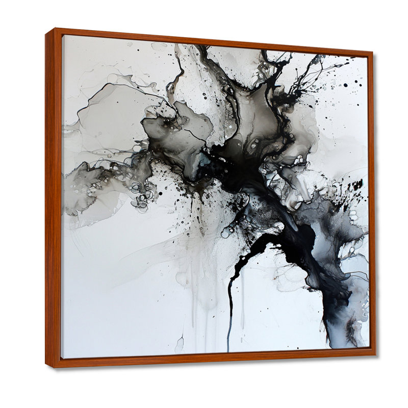 «Transcendent Mist Delicate Ink Clouds», reproduction d'art abstrait à l'encre liquide, H 30 po x l 30 po x P 1 po