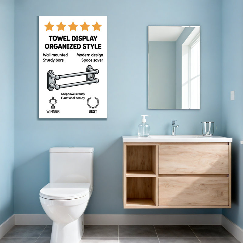 Bath & Laundry Wall Mounted Towel Rack With Double Bars