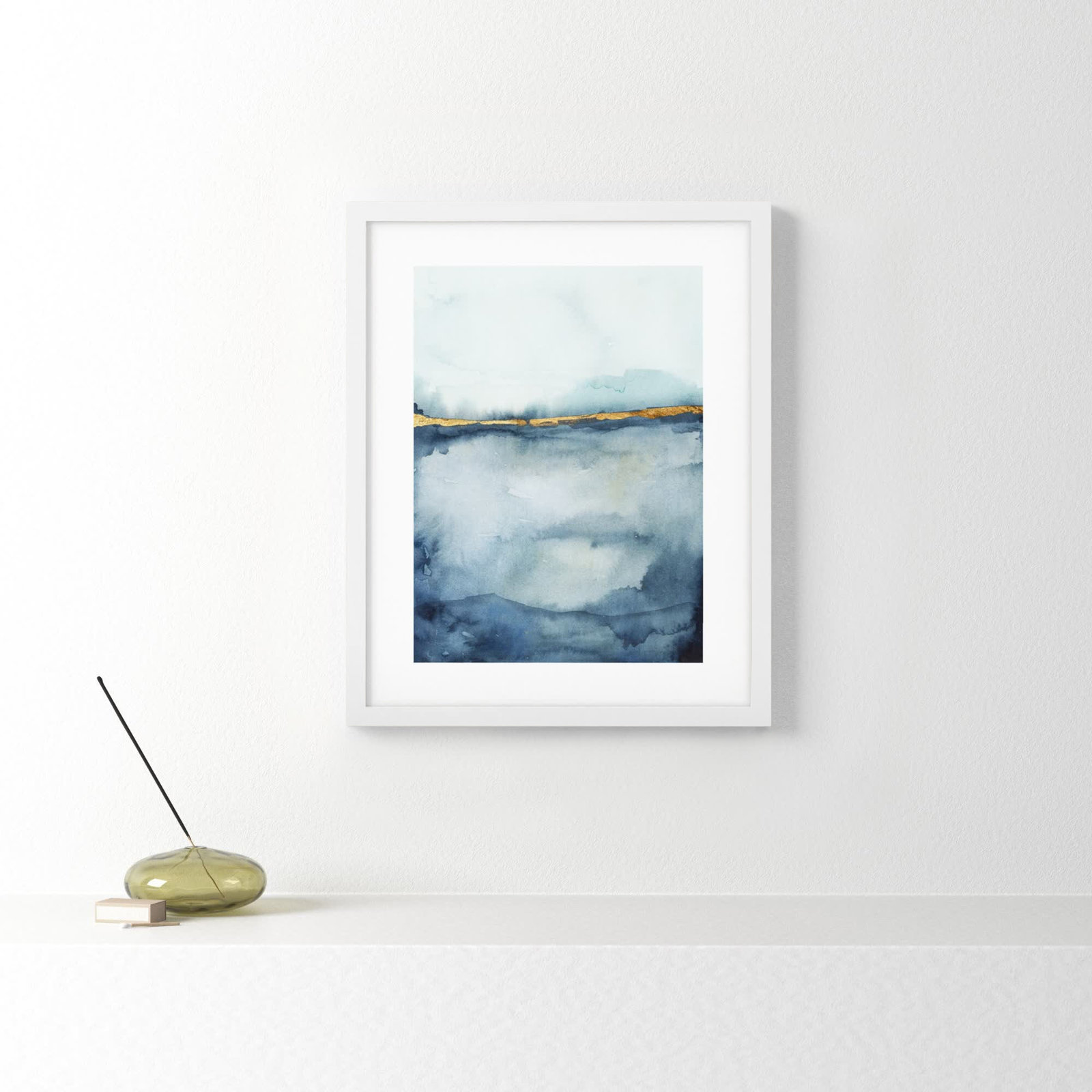 Coastal Horizon II by Victoria Borges, White Framed Paper, 21.12" H x 17.12" W x 0.88" D, White