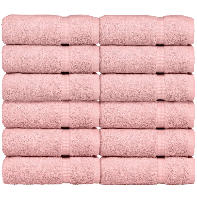 100% Cotton Washcloth Towel Set, Pink