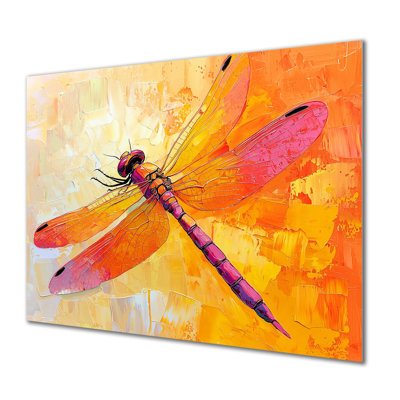 Libellule en soleil - décoration murale en métal, impression de libellule