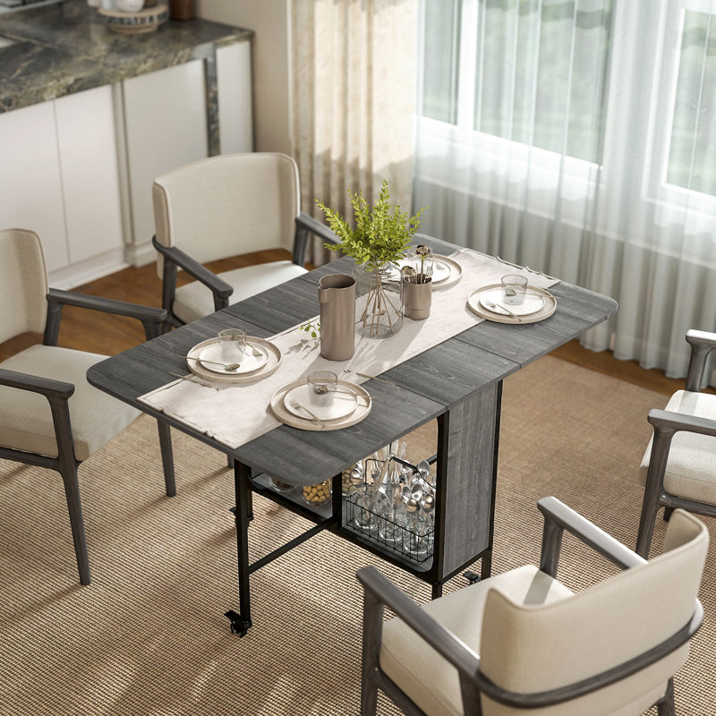 Bridgit Rectangular Dining Table, Grey Wood/Black