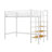 Metal Loft Bed In Twin Size, Featuring An Upper Mesh Storage Shelf-596561242