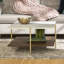Table basse carrée avec tablette de rangement ouverte Carillo