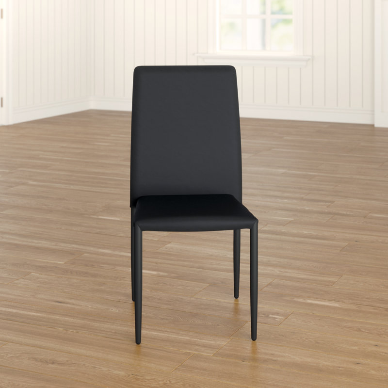 Nell Upholstered Stacking Dining Chair, Black