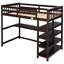 Lit mezzanine simple avec tablettes de rangement et bureau sous le lit-64355231-64355218