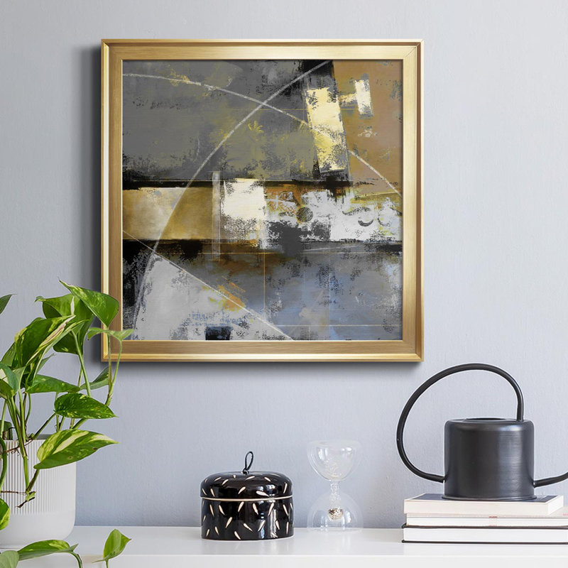 Uptown Tempo II - peinture sur toile encadrée, H 34,5 po x l 34,5 po x P 1,5 po, Or