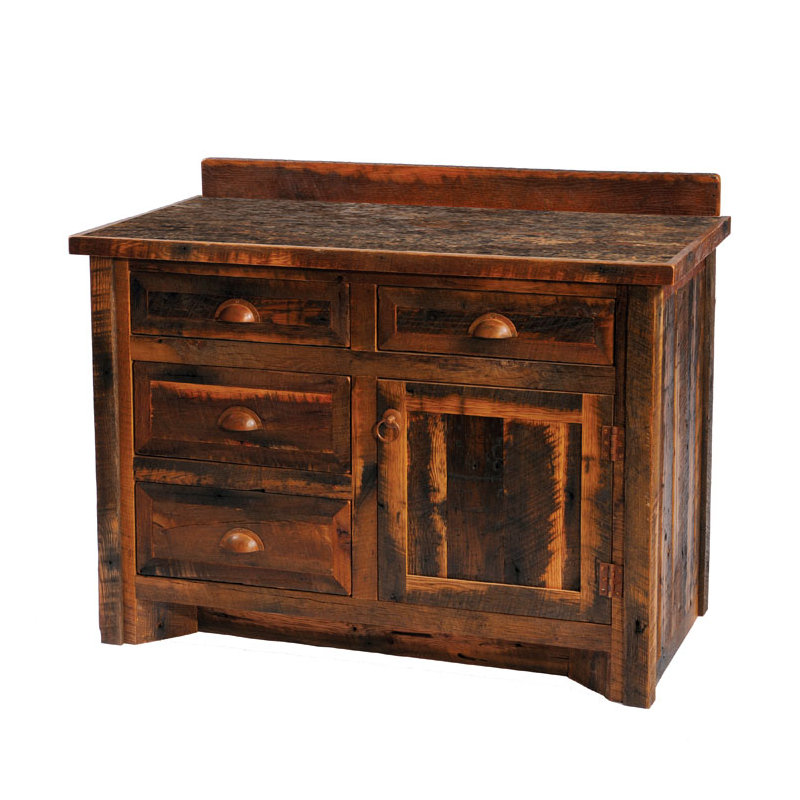 Meuble-lavabo Fireside Lodge Barnwood - 36 po - sans comptoir - lavabo droit
