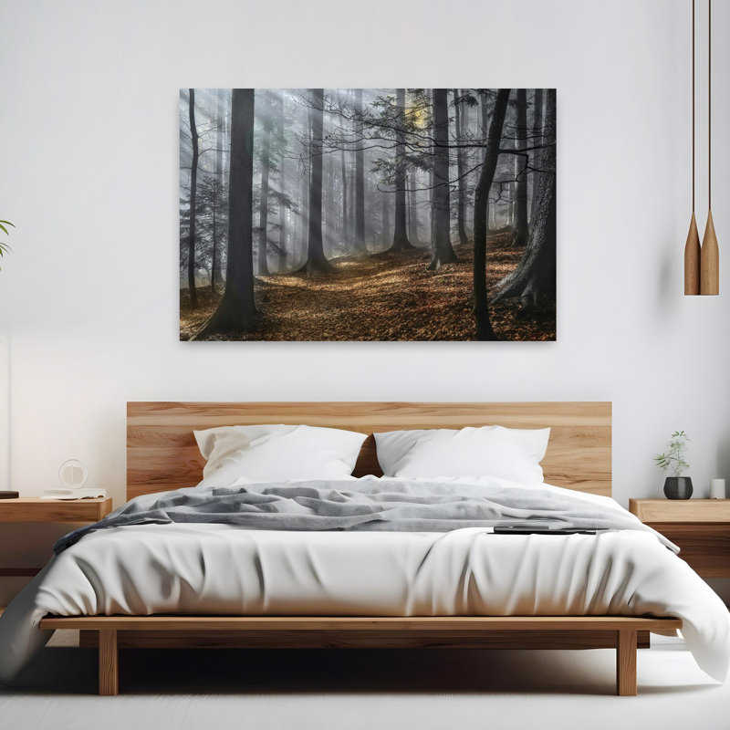 «Enchanted Forest», art mural contemporain abstrait, 60" H x 40" W