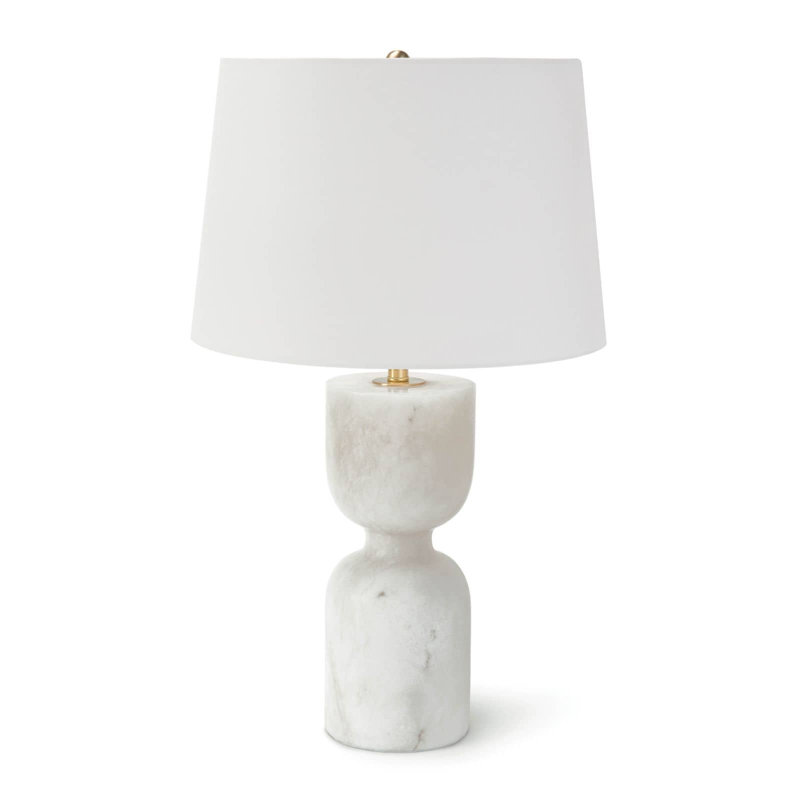 Joan Alabaster Table Lamp, 25" H x 15" W x 15" D