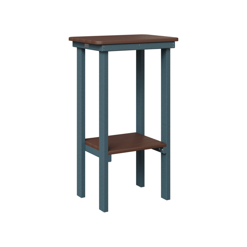 Berlin Gardens Rectangular End Bar Table, Chocolate Brown, Slate