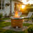 Stainless Steel 22" Low Smoke Fire Pit,Outdoor Wood Burning Smokeless Fire Pit With Cover & Poker-669131468-669131469