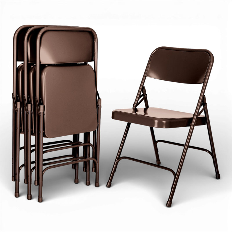 Bernadine Stackable Folding Chair Set of 4, Brun