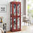 Lighted Glass Curio Display Cabinet With Adjustable Shelves, Ideal For Showcasing Collectibles In Living Room Or Kitchen-48022171