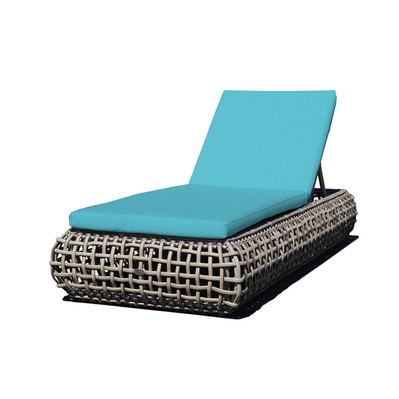 Dynasty Outdoor Chaise Lounge, Kubu Mushroom, Canvas Aruba Sunbrella® Canvas