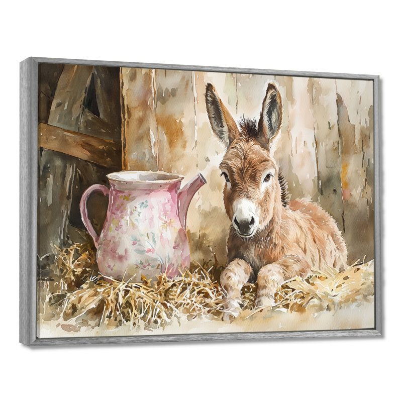 Drawdy - Animals Wall Art, Argent argent, Impression encadrée flottante, H 24 po x l 32 po