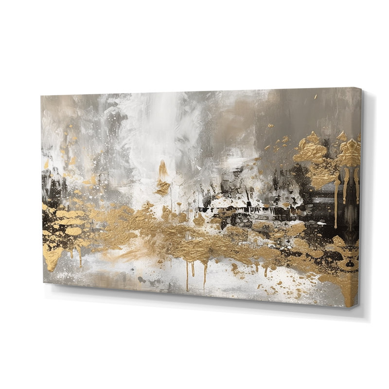 Modern Golden Abstract - Abstract Framed Prints, 40" H x 60" W
