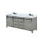 Meuble-lavabo double gris cendre 84 po X P 22 po D, ensemble de comptoir et robinet en marbre de culture-117970928-117970924