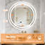 Miroir rond 24 po à DEL avec éclairage de salle de bain, miroir de meuble-lavabo rétroéclairé mural pour salle de bain avec 3000K / 4000K / 6000K réglable, anti-buée, bouton tactile intelligent, miroir de maquillage illuminé à intensité variable