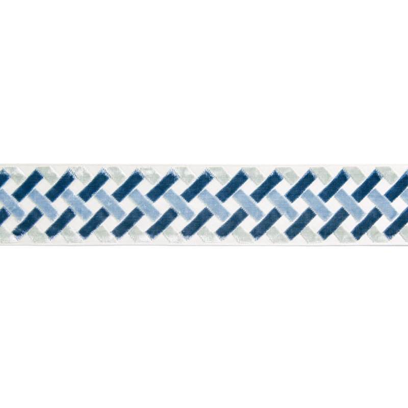 Parquet Geometric and Ombre Fabric, Blue Lagoon