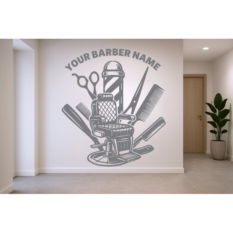 Décalcomanie murale Barber, H 20 po x l 17 po, Lilas