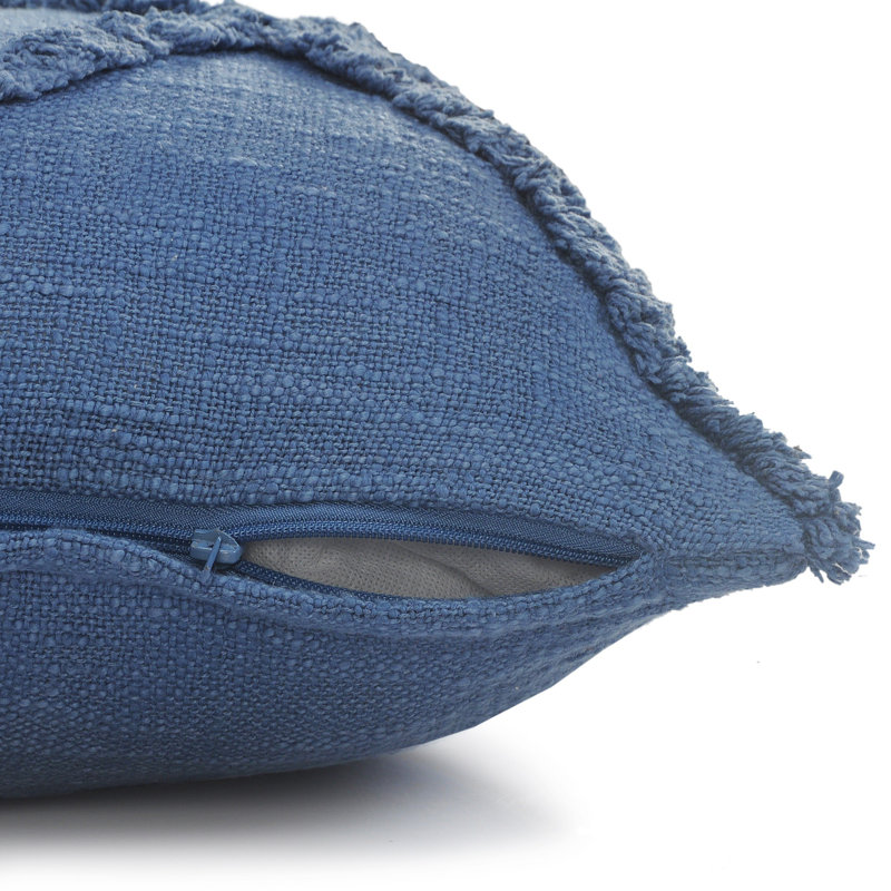 Housse de coussin 100% coton, Bleu délavé, 16 po x 16 po