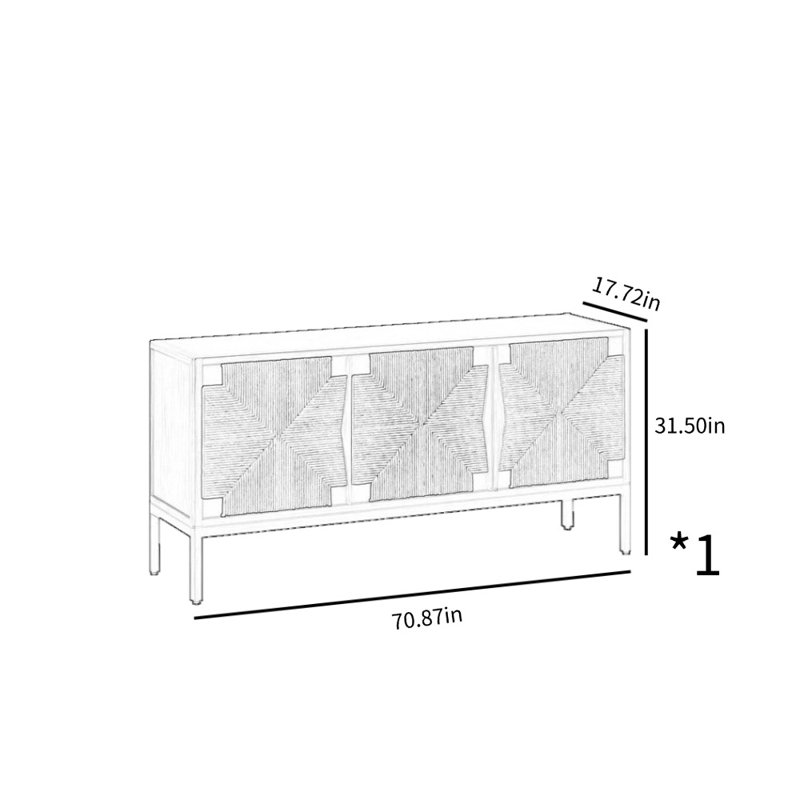 Armoire d'appoint moderne en bois massif