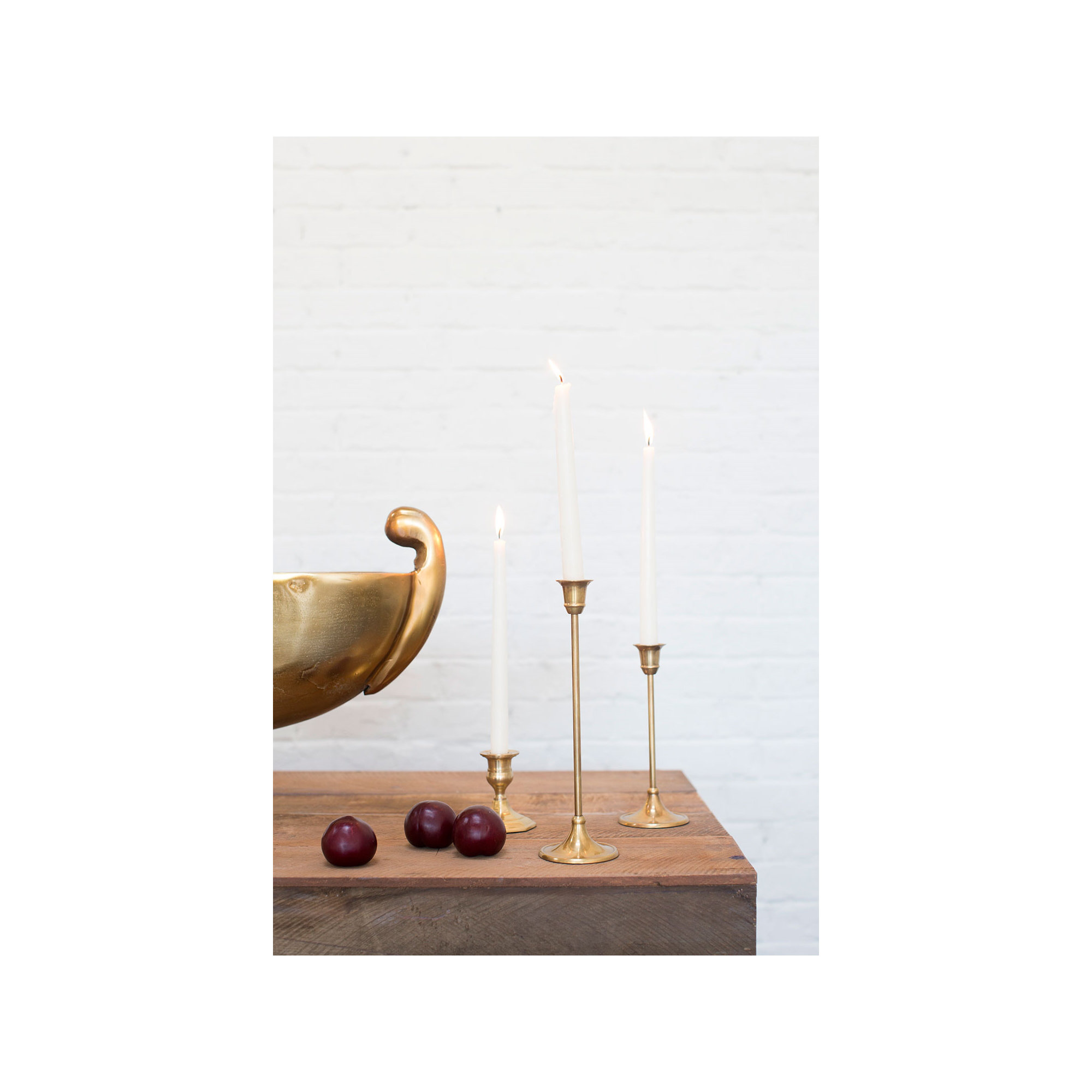 Metal Tabletop Candlestick, 8.25" H x 3.25" W x 3.25" D