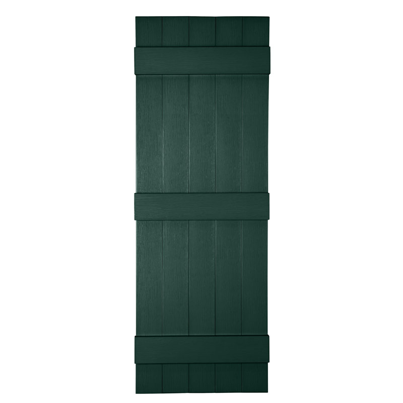 Persiennes personnalisées à 5 planches fermées, Vert pin, 71"