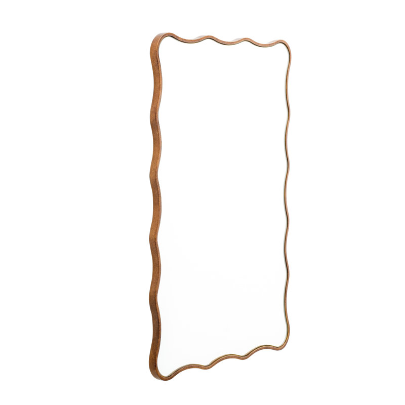 Wavy Framed Wall Accent Mirror in Gold 50x76CM