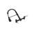 Matte Black 8 Inch Center Wall Mount Kitchen Faucet   Transitional Bridge Kitchen Faucet with Pull-Down Sprayhead-121293567