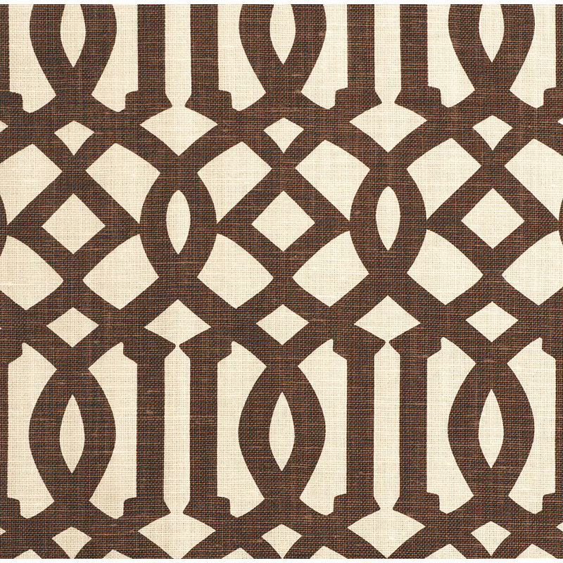 Tissu 100% lin Imperial Trellis, Java / crème
