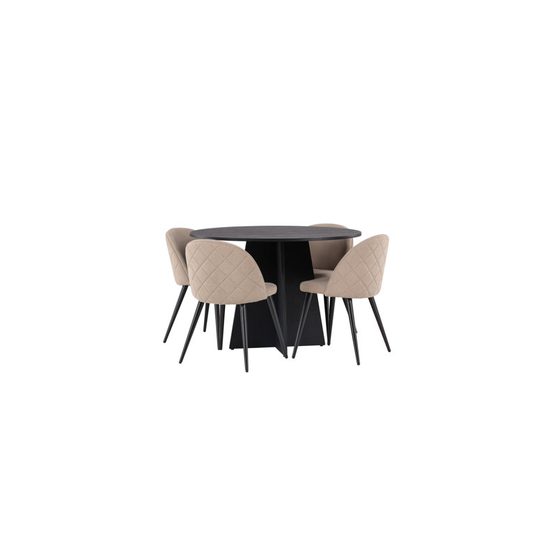 Mccormack 4 - Person Dining Set, Beige, Beige