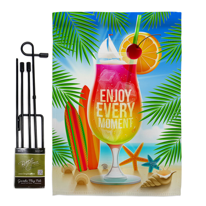 Ensemble de drapeaux en polyester 18,5 x 13 pi Enjoy Every Moment