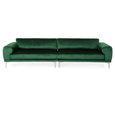 111'' Velvet Rolled Arms Sofa -  Mercer41, AB1C4D515D7C4C7D9ADB01019A534592