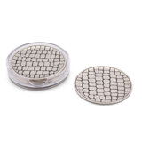 Tropical Tales Pewter Round Coaster Set With Holder