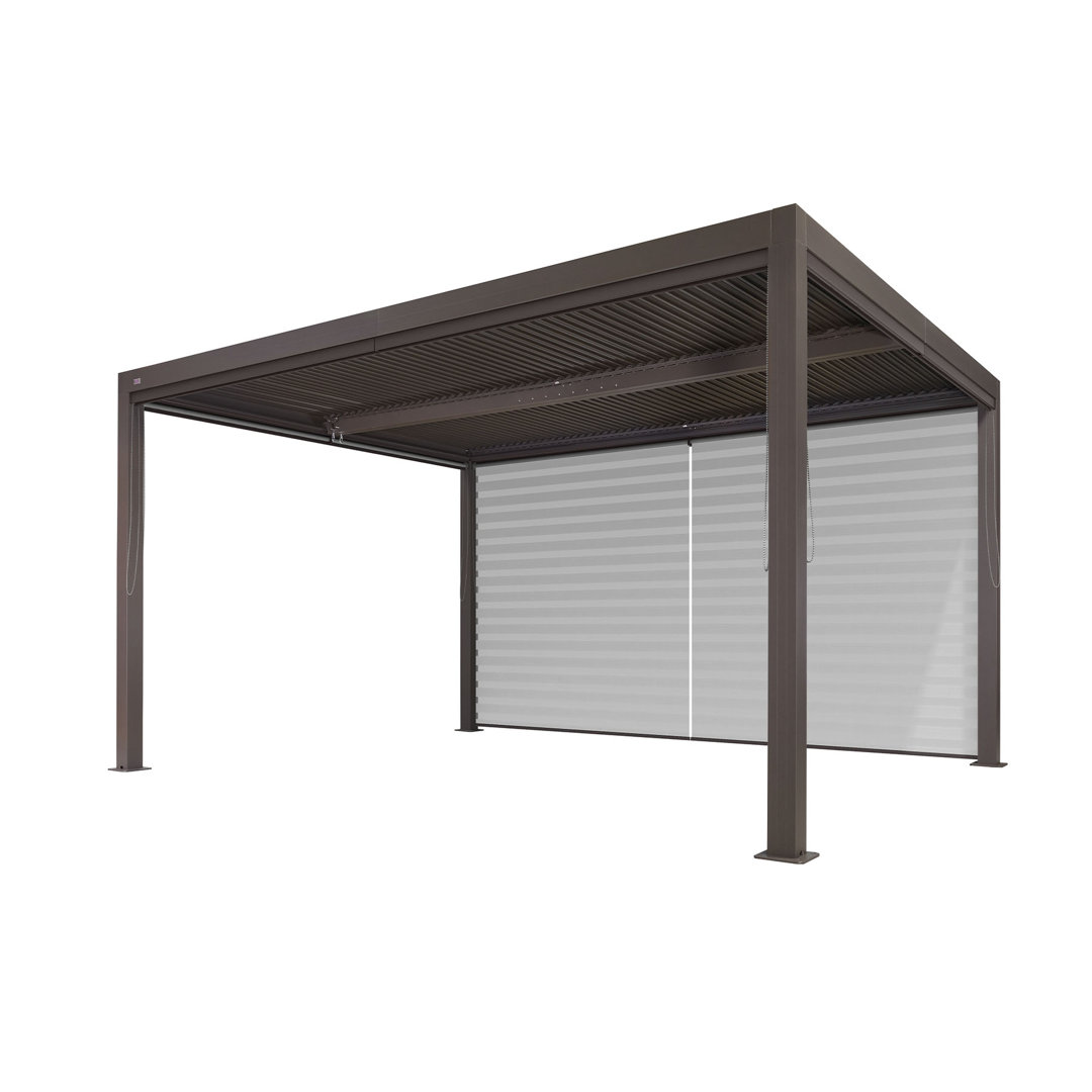 Purple Leaf Louvered Pergola Accessories Pull Down Roller Shade Privacy Shade Sun White Side Shade, Bronze Frame. Pergola Not Included Purple Leaf 