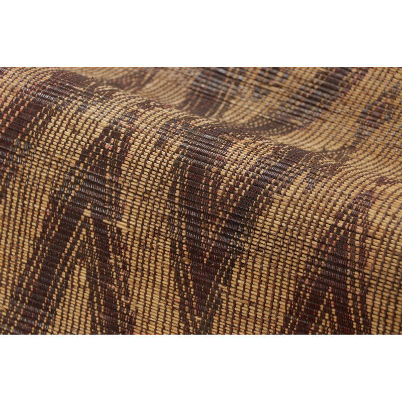 Vintage Tuareg Mat In Brown And Beige With Diamond Geometric Patterns