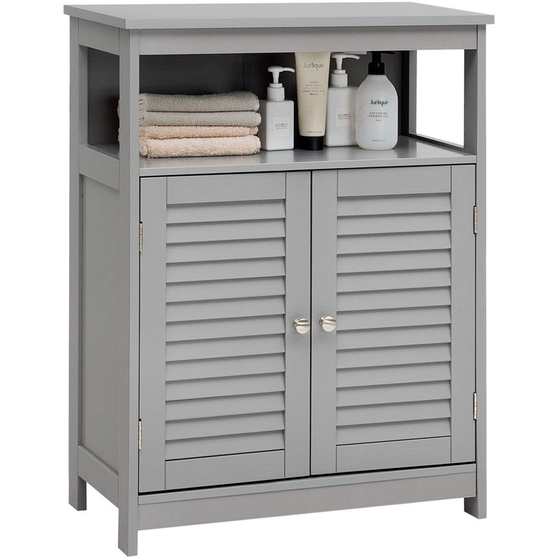 23.5" W x 31.5" H x 12" D Free-Standing Bathroom Cabinet, Gray