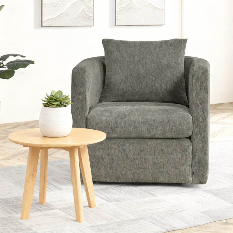 Fauteuil demi-tonneau moderne gris, Gris