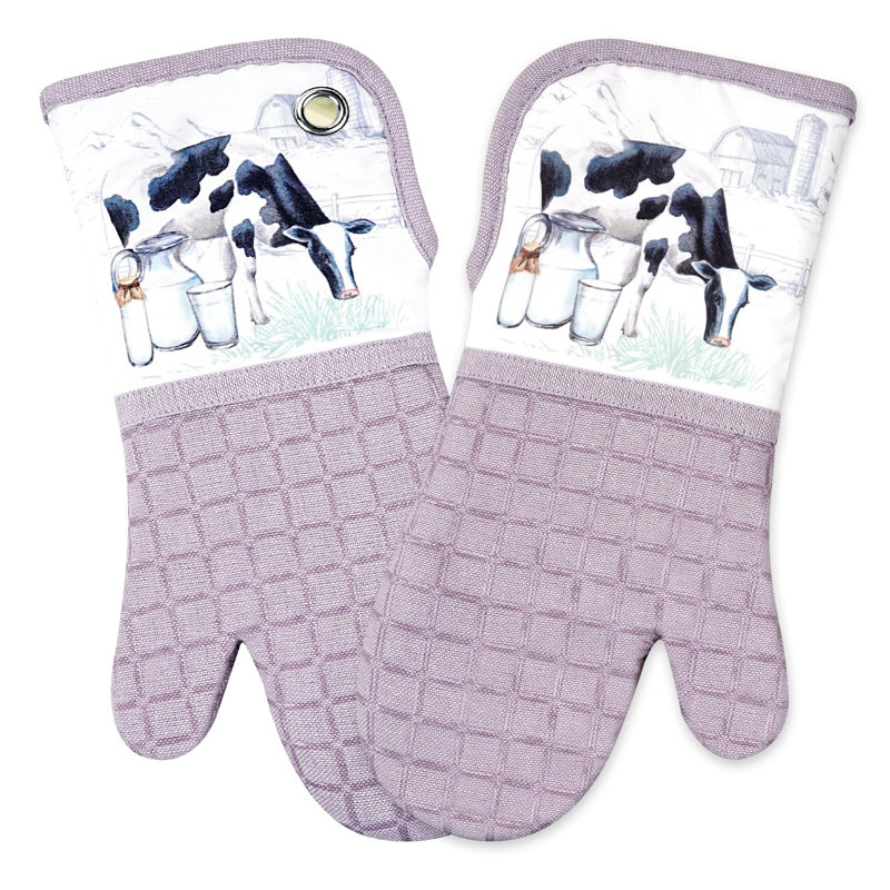 Silicone Printing Oven Mitts, Purple