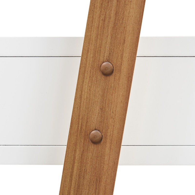 Coby 73.56"H X 38"W Leaning/Ladder Desk, White/Natural