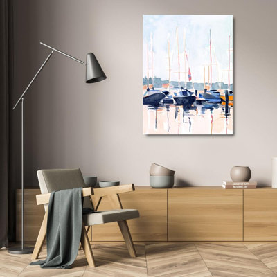 «Breakwater Bay Scarvey, Emma», reproduction d'art sur toile tendue: Watercolor Boat Club II