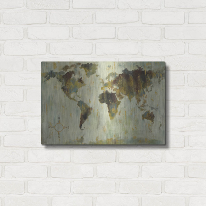 «Bronze World Map» par Silvia Vassileva, H 16 po x l 24 po