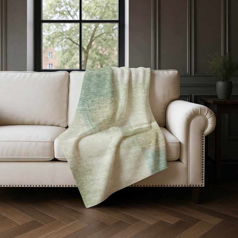 Jeté carré Addison Sherpa ASB742, Aloès