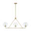 Luminaire suspendu linéaire en verre transparent 3 lumières TriForm