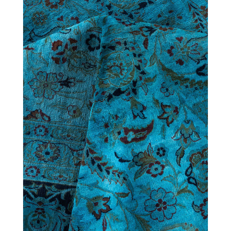 Tapis unique bleu / noir 10 pi 2 po x 14 pi 7 po Yamila
