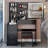37" Middle Size Left Bedside Cabinet Vanity Table + Cushioned Stool, Large Sliding, Touch Control, Tri-Color Switching, Brightness Adjust LED Mirror, High Capacity Storage, Suitable For Middle Space-802310139