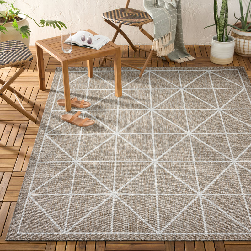 TOMMY BAHAMA Patio Country Geometric Modern Indoor/Outdoor Area Rug, Black/Beige, 7'10"x10'2", 7'10"x10'2", Beige/Cream